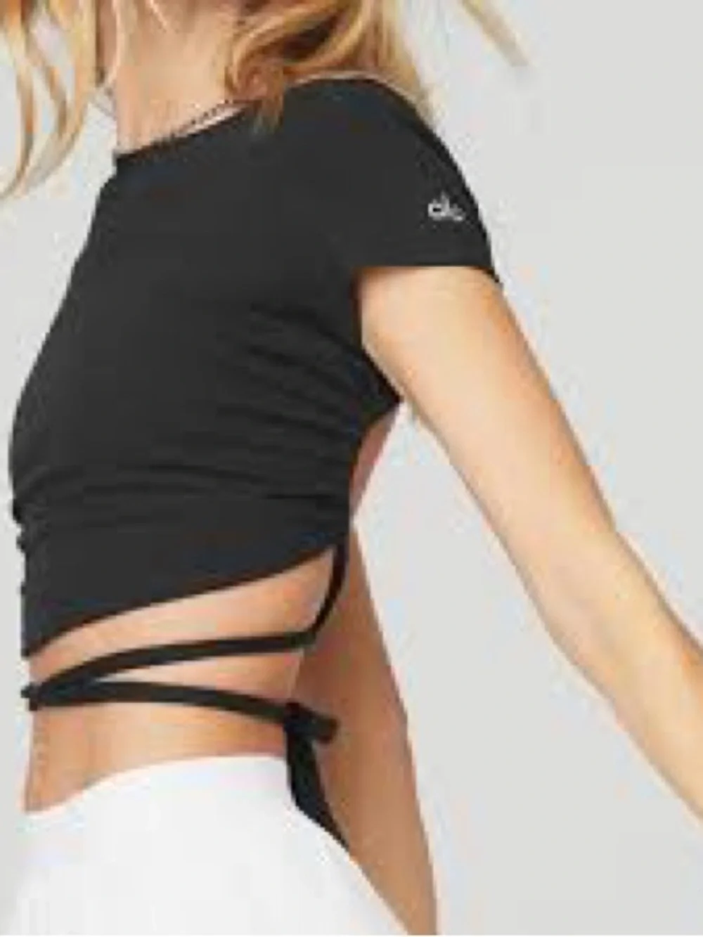 alo Ribbed Manifest short Sleeve Black size XS